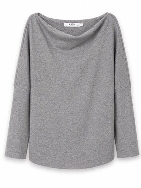 ASTR The Label Women's Gray Boatneck Sweater NWT